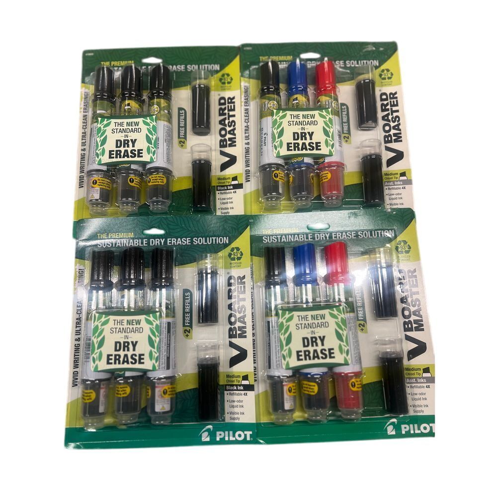Pilot V Board Master Premium Dry Erase Markers Set of 2 Black, Set of 2 Color‎